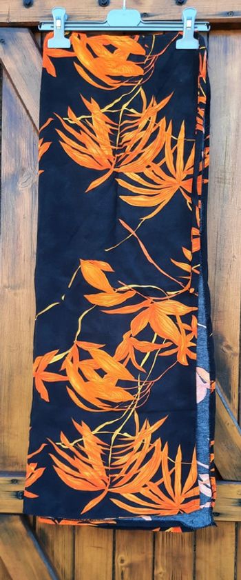 Paréo jupe portefeuille noir et orange, taille unique