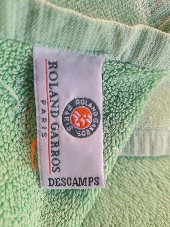 VINTAGE Descamps Roland Garos serviette de bain plage vert y2k b2b unisexe France 