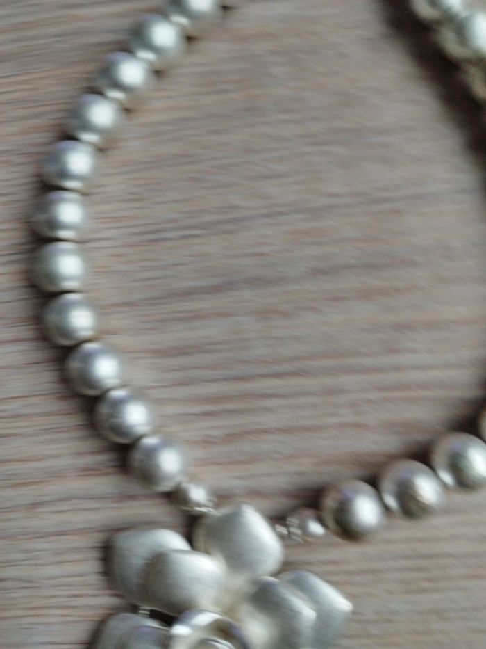 Collier argenté fleur - photo numéro 6