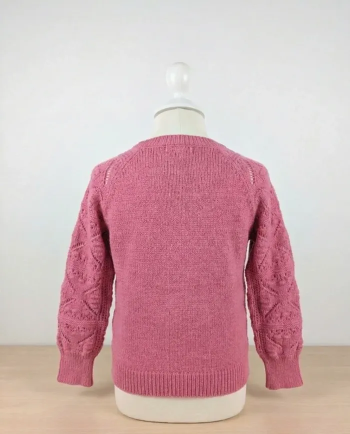 Pull Maille Fantaisie Rose Tape à l'Oeil (TAO) - Taille 2-3 Ans - photo numéro 2