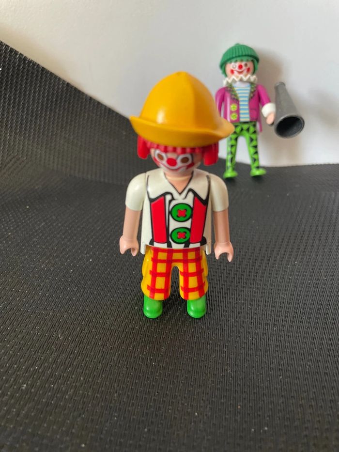 Playmobil lot 2 figurines clowns nez rouges cirque spectacle custom - photo numéro 2