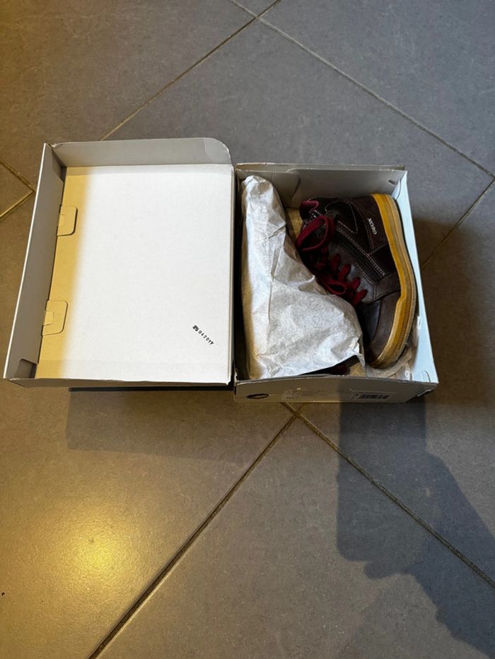 Chaussures / Baskets montantes en cuir avec fermeture éclair & scratch - Geox - 33 - photo numéro 6