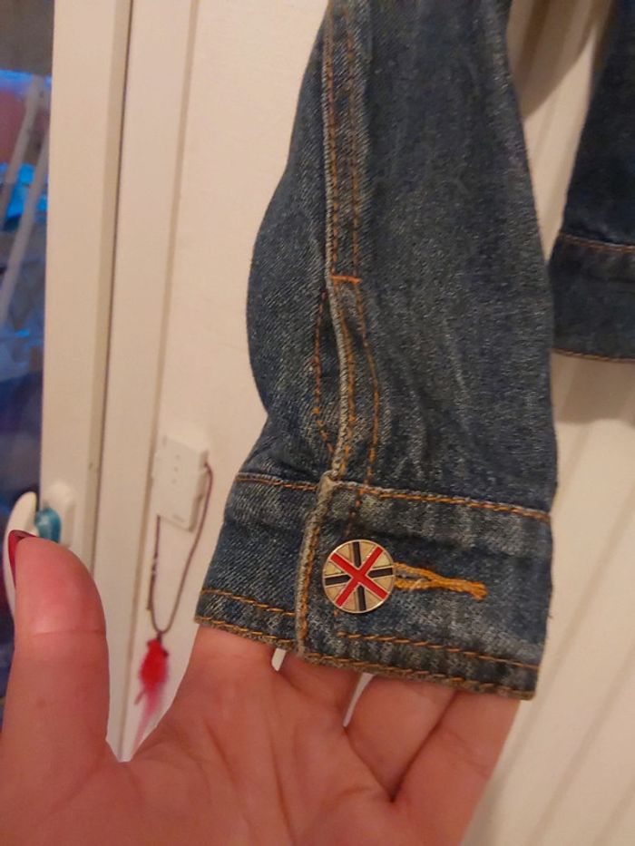 Veste en jean fille 10 ans bleu marine - photo numéro 6