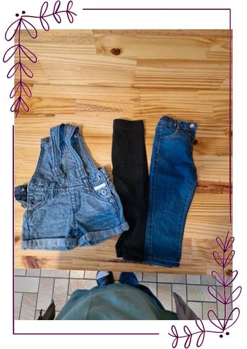 Lots pantalon salopette short fille 24 mois