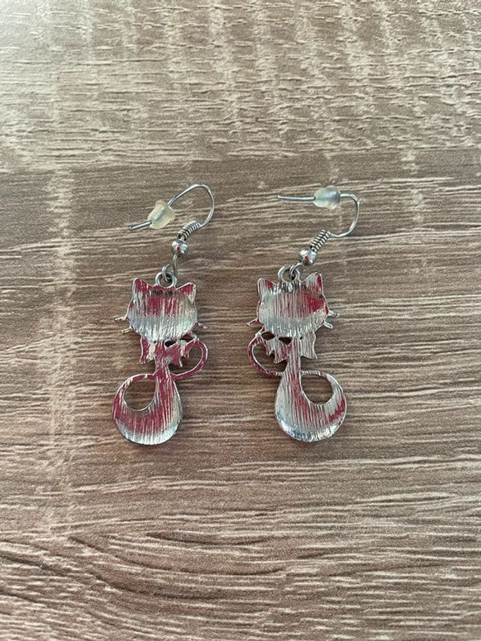 Boucles d’oreilles forme chat - photo numéro 2