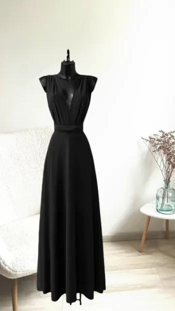 Robe longue p multiples couleur noire