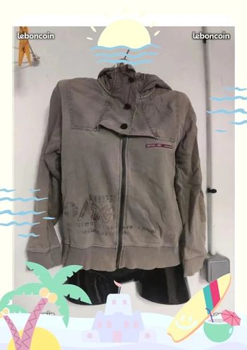 Blouson à capuche jean Bourget taille 10 ans