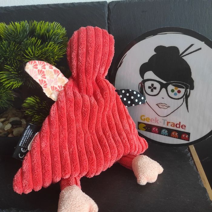 Doudou Deglingos Flamingo Flamand Rose Orange Saumon Triangle  #geektradedoudou - photo numéro 2