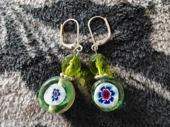 Boucles d'oreilles en verre style Murano