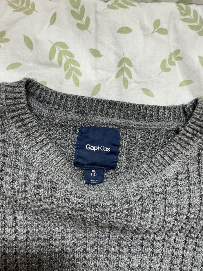 pull chaud col rond gris 12 ans gap - photo numéro 4