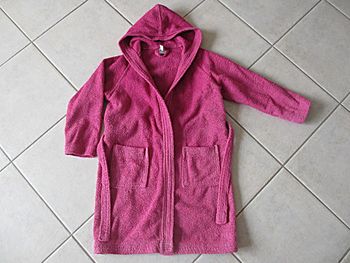 Peignoir à capuche coton fuchsia Scenario – 8/10 ans