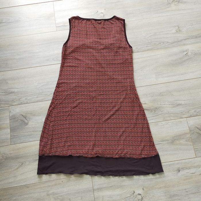 Robe d'hiver femme cache cache taille 38 multicolore marron orange blanc a motifs - photo numéro 2