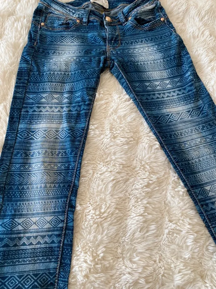 Jean skinny à motif - Taille L - Très bon état - photo numéro 2