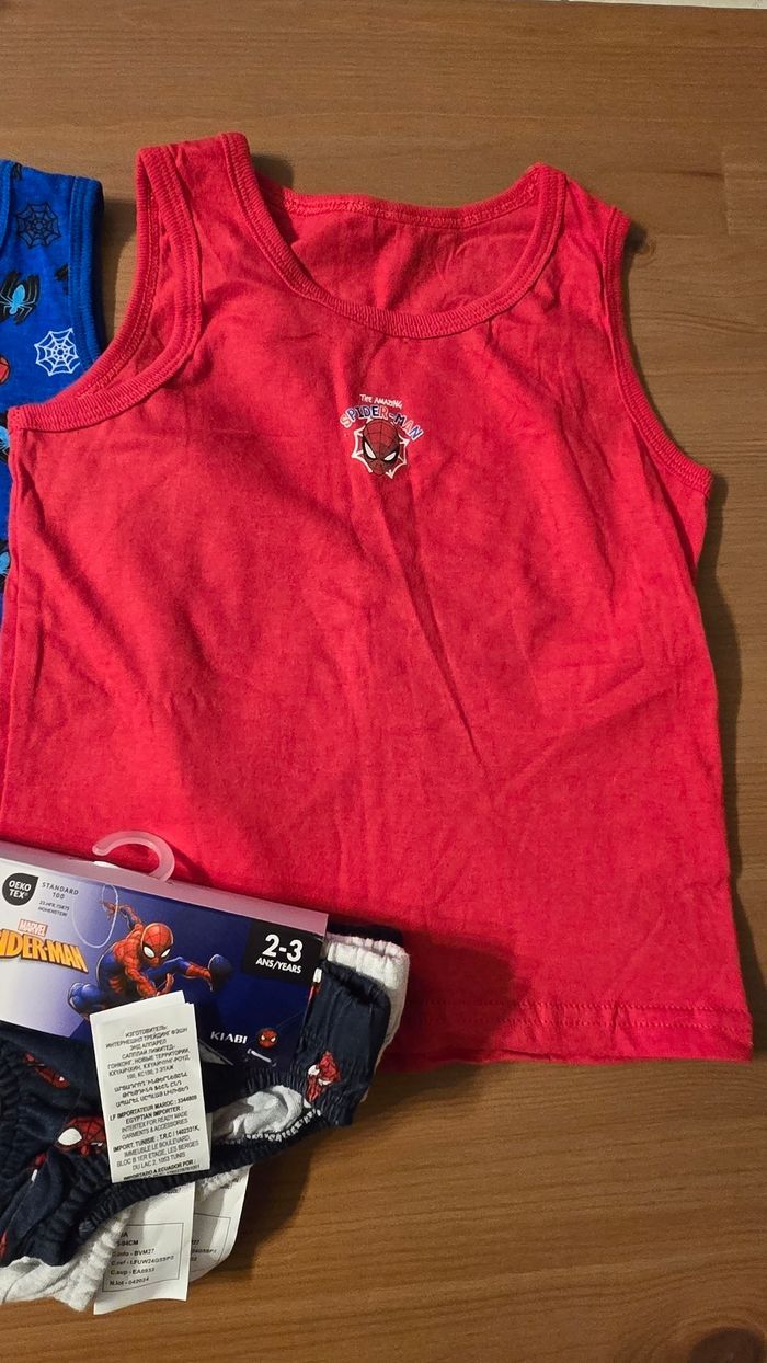 ❤️ maillots de corps et slips spiderman 3 ans garçon 💙 - photo numéro 3