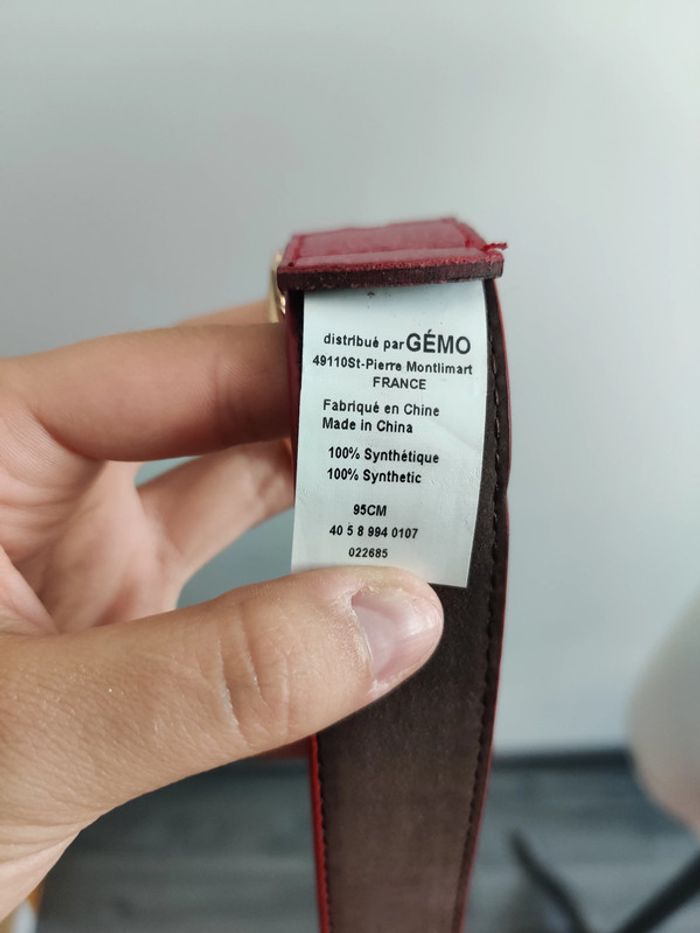 Ceinture bordeaux et doré 95cm - photo numéro 4