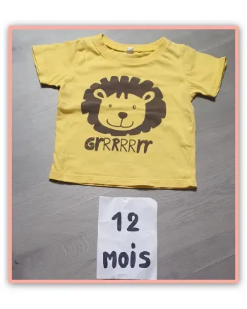 Maillot t-shirt manches courtes 12mois garçon 74cm
