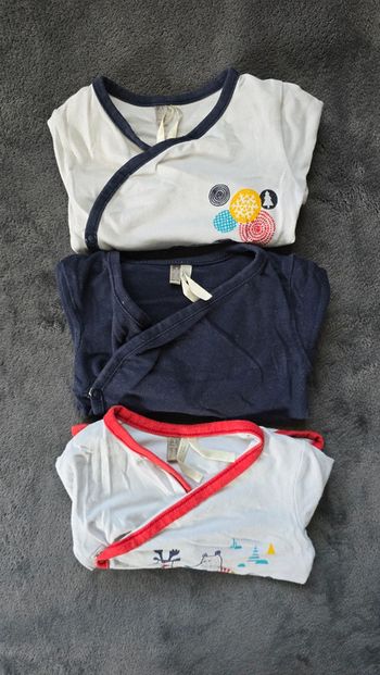 Lot de 3 bodies croisés manches longues 3 mois