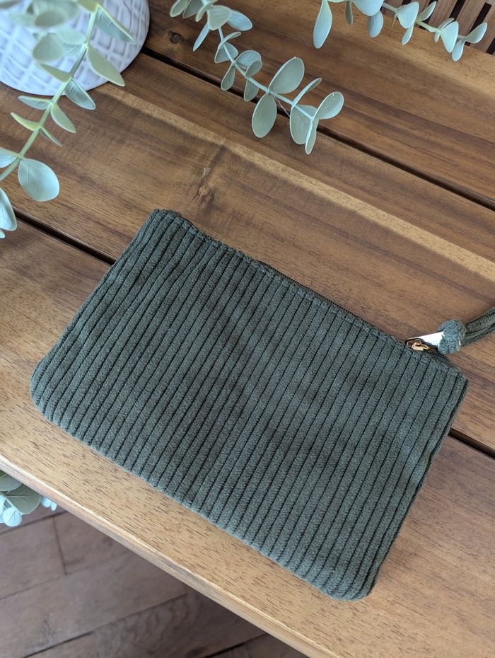 Pochette velours kaki/camel Mama love - photo numéro 4