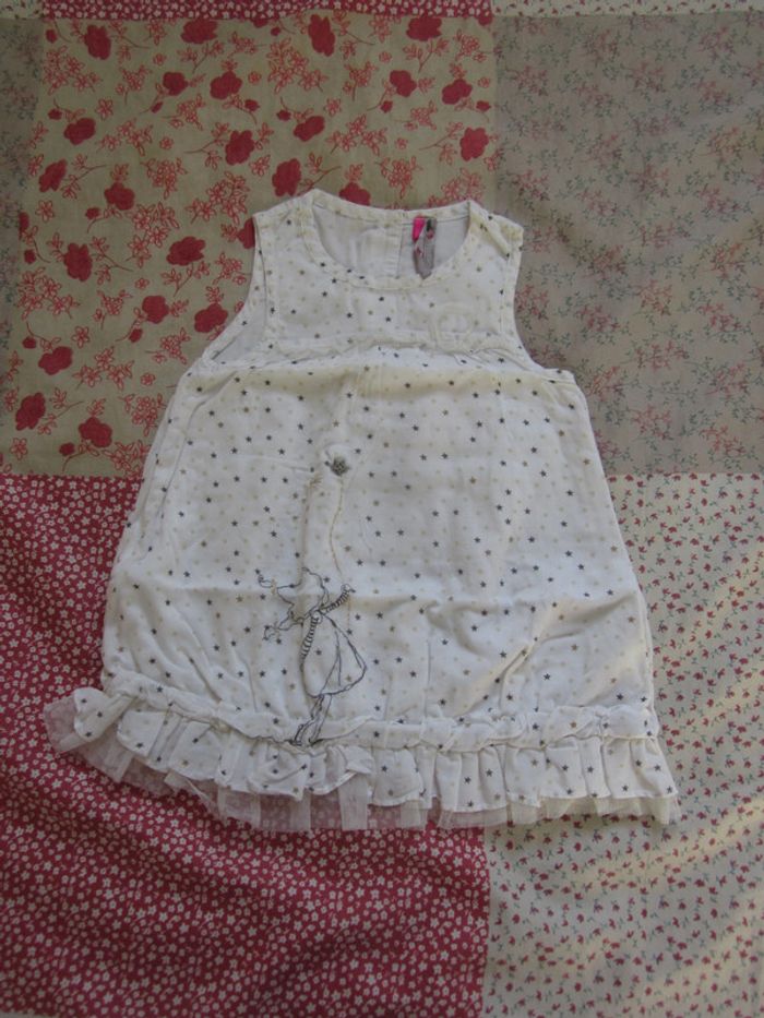 Robe habillée sans manches blanche 6 mois