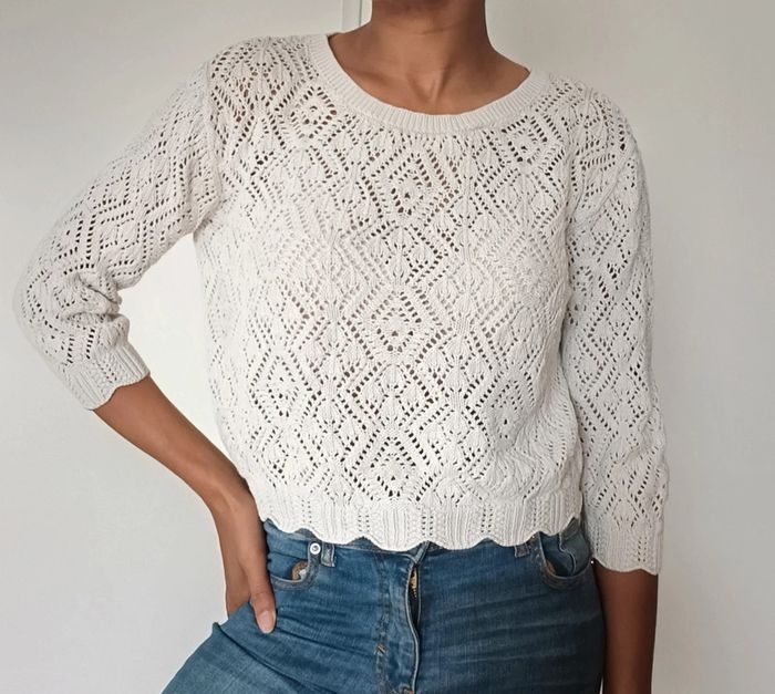 Pull blanc T.36