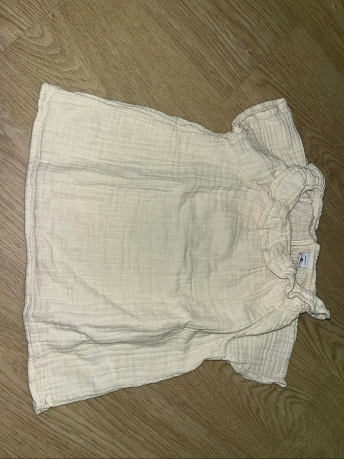 blouse chemise manches courte petit bateau crème beige 6 ans - photo numéro 2