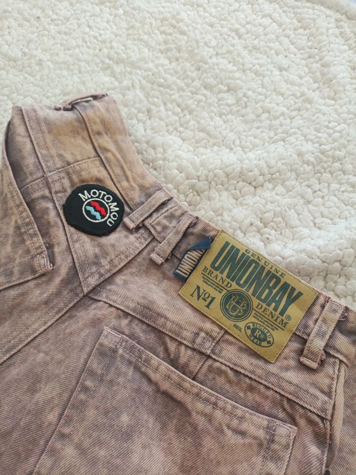 Piece rare Jean vintage Unionbay taille 7 – effet délavé rose/marron – made in Hong Kong - photo numéro 4