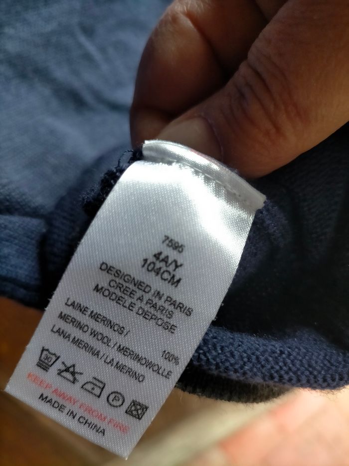 Très beau pull tunique mérinos Jacadi 4 ans - photo numéro 3