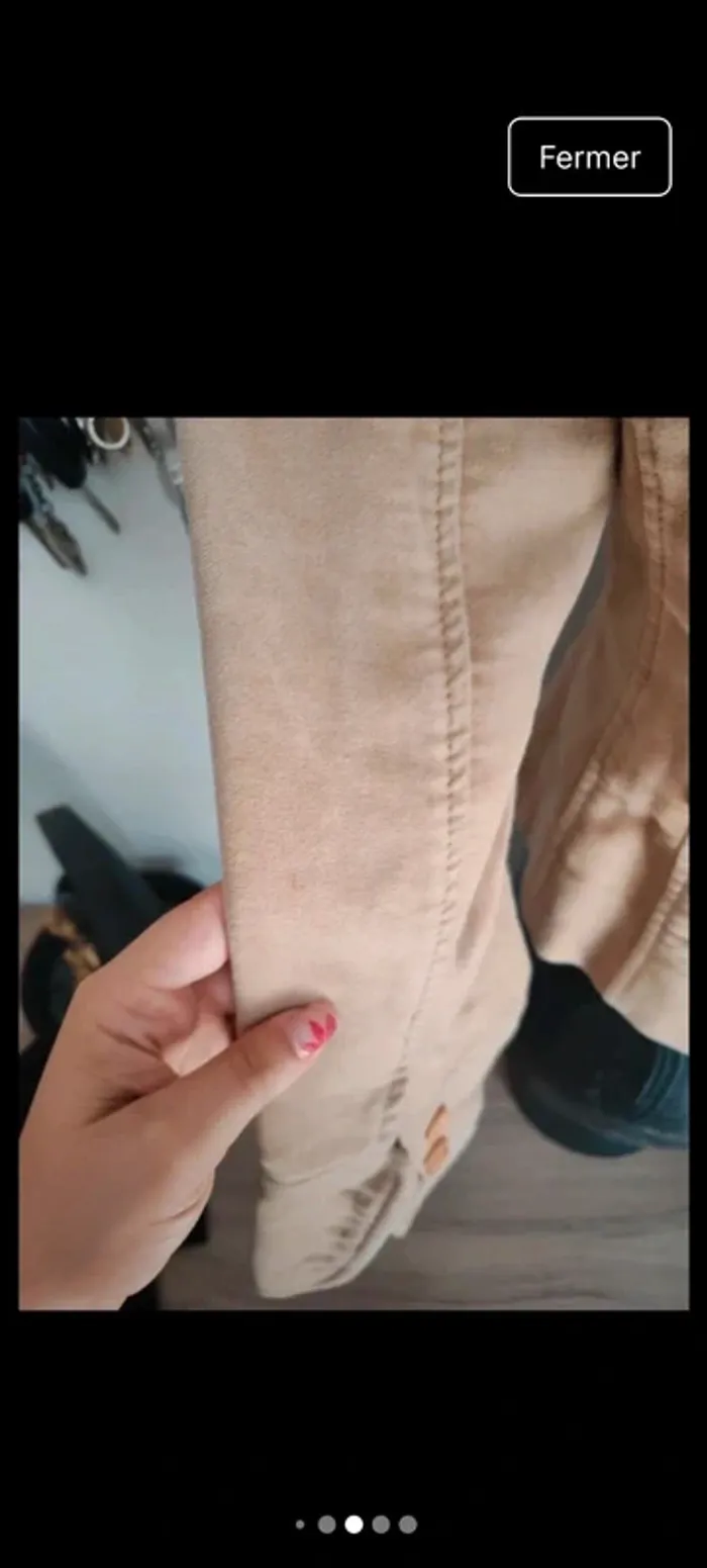 Veste 100coton beige taille s - photo numéro 5