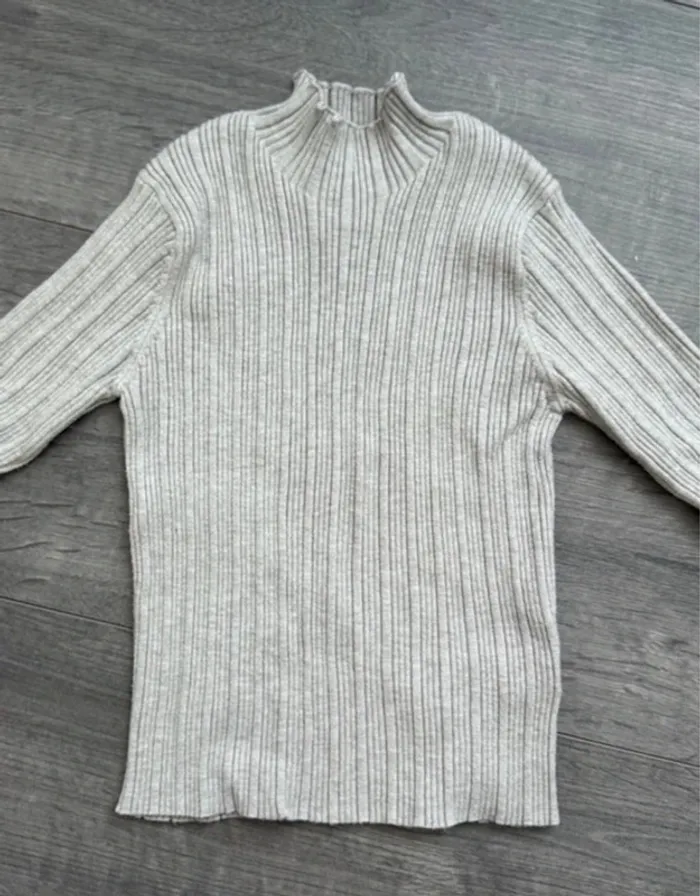 Pull beige chiné Zara fille 9/10 ans - photo numéro 3