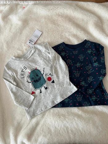 lot de 2 tee shirt manche longue