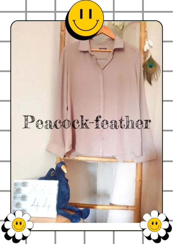 Chemisier taupe transparent 44