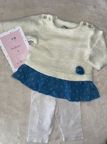 Ensemble haut laine + legging 3mois