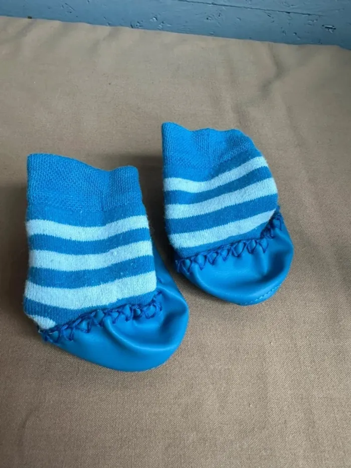 Chaussette - chausson bleu renard taille 20 - photo numéro 5