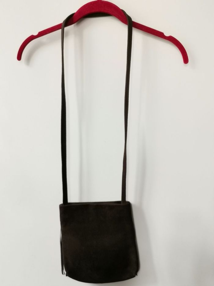 Sac bandoulière cuir nubuck couleur marron 💘 - photo numéro 2