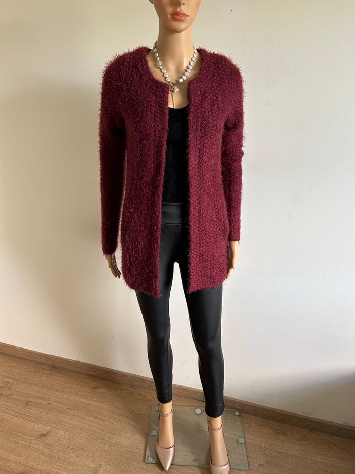 Cardigan bordeaux tout doux Morgan taille XS jamais porté - photo numéro 3