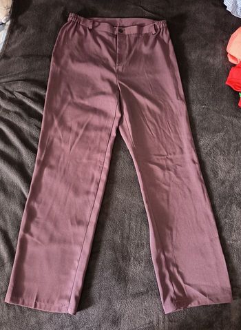 Pantalon Taille Haute Ajusté à Jambes Larges - Taille L