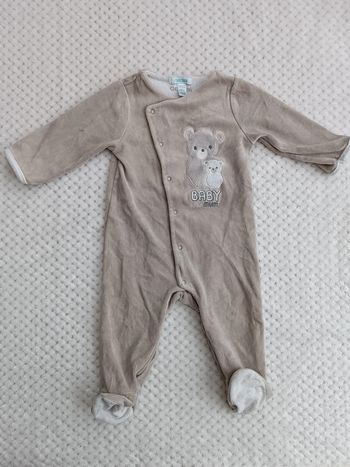 🔸 Pyjama Une Pièce Beige - Obaïbi 12 Mois 🔸