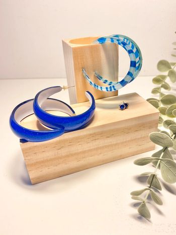 Lot 3 paires de boucles d’oreilles tons bleus