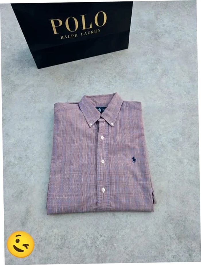 Chemise Ralph Lauren manche longue Taille M rouge Homme Men CHE115