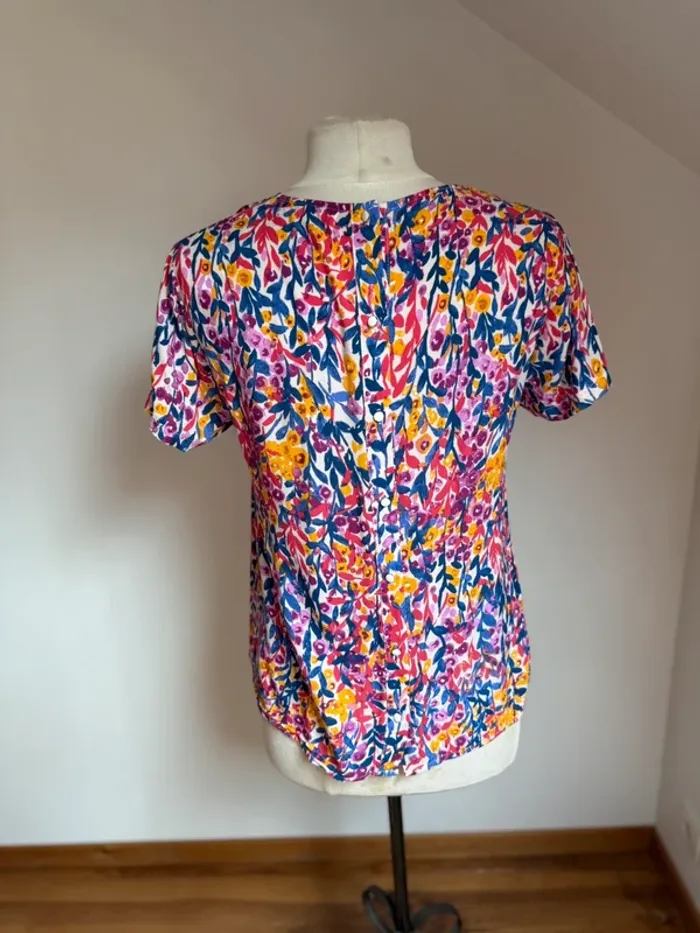 Superbe blouse fleurie fluide coloree neuve Season 36 S - photo numéro 5