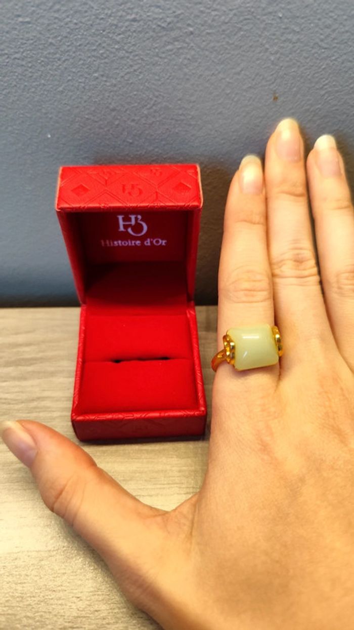 Bague jaune et blanche - Ajustable - photo numéro 4