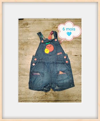 Jolie salopette short garçon été 6 mois 68 cm DPAM