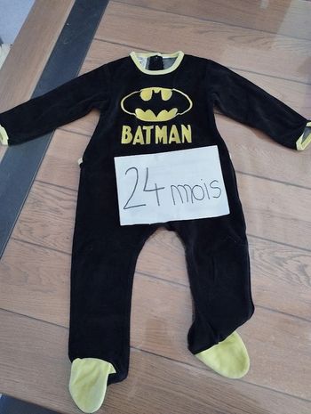 Lot n°528 Pyjama velours 1 pièce - Grenouillère DC Comics 24 mois