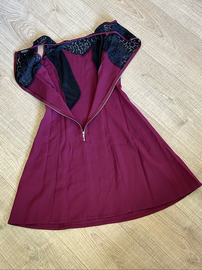 Robe bordeaux et noire sans manches Morgan taille 36 jamais portée - photo numéro 8