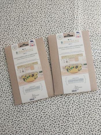 Tissus emballage alimentaire réutilisable Birambeau (neuf) lot de 2