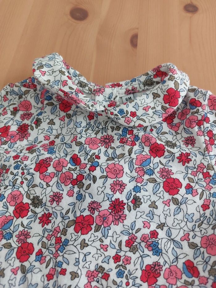 Tshirt fleurs 6 mois - photo numéro 3