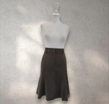 Jupe patineuse marron taille haute femme 40