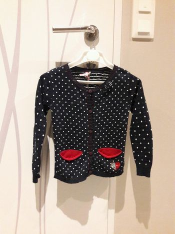 Gilet fille bleu marine 4 ans