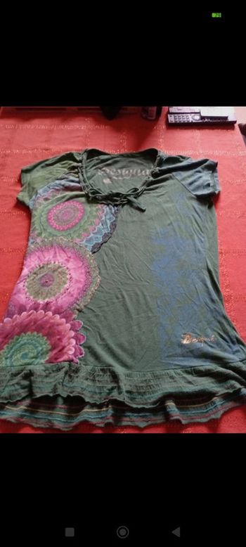 Tee shirt tunique femme Desigual taille 38 rétro vintage