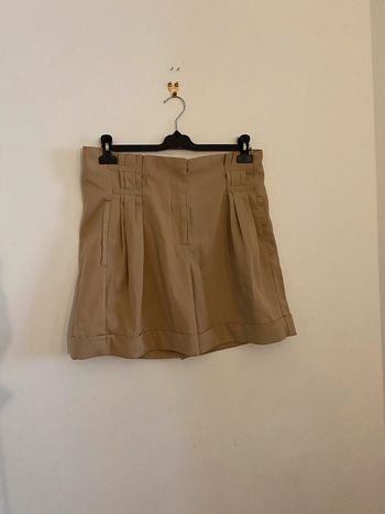 Short taille haute beige